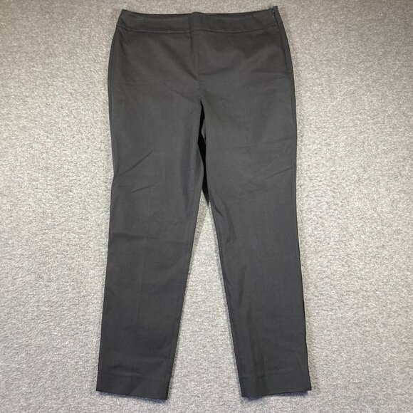 Talbots Chatham Ankle Pants Womens 14 Black Stretch Side Zip Ankle - Picture 1 of 12